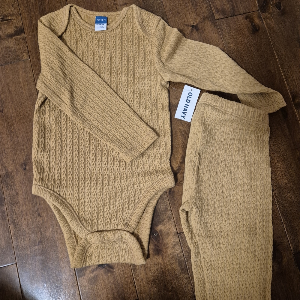 Old Navy Kids Brown Textured Bodysuit Set